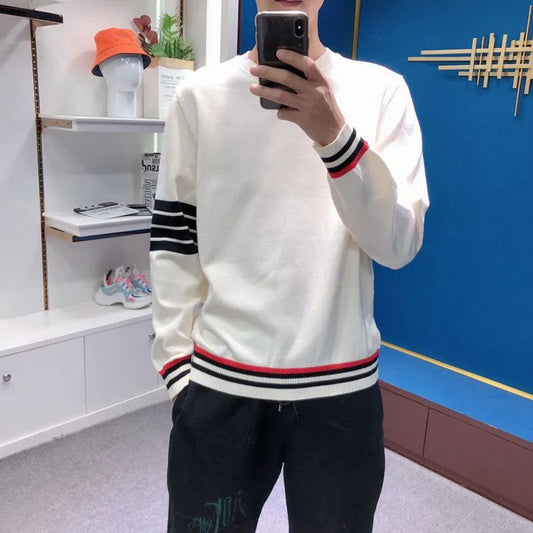 2020 Sweater Mens Clothes Fall Winter Men Clothing Knitted Pullover Long Sleeve Plus Size Striped High Quality Korean Style Tops