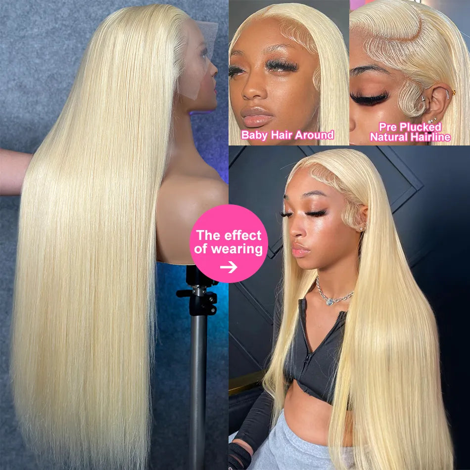 613 Lace Front Human Hair Wig 13x4 HD Transparent Lace Front Wig Brazilian Bone Straight Human Hair