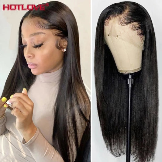 13x6 Lace Front Human Hair Wigs, 150% Density Brazilian Straight Hair Lace Frontal Wigs With Baby Hair Remy Hair