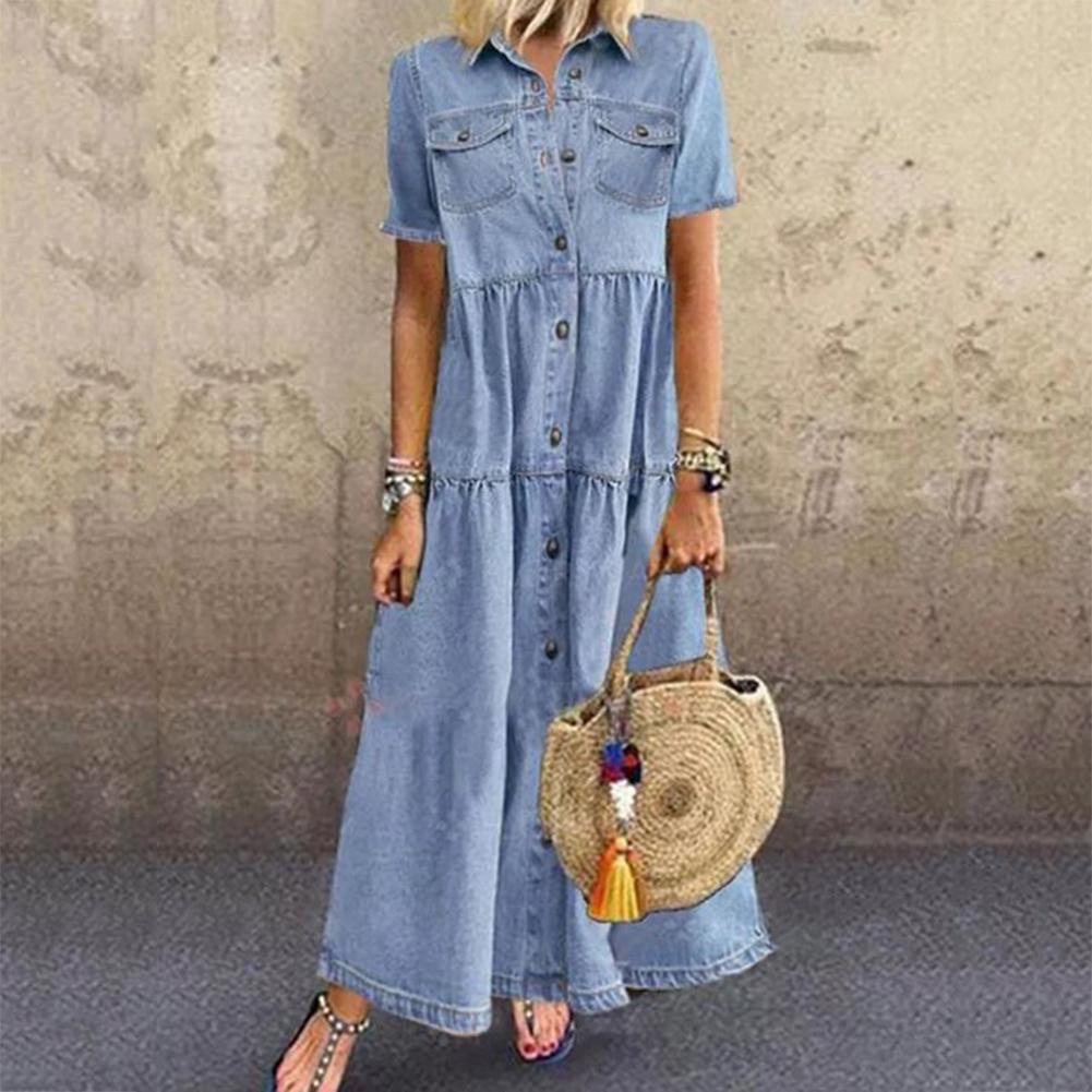 Plus Size 3xl Women Summer Denim Dress